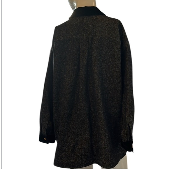 Escada By Margaretha Ley Black Silk & Velvet Trim Jacket Size 34 - Picture 11 of 12